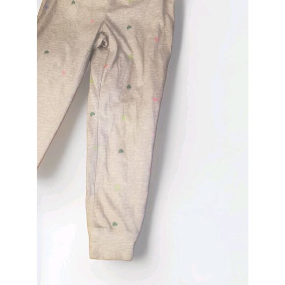 Old Navy Girls Jogger Pants Size S 6–7 Gray Heart Print Pink Bow Lounge - Picture 2 of 6